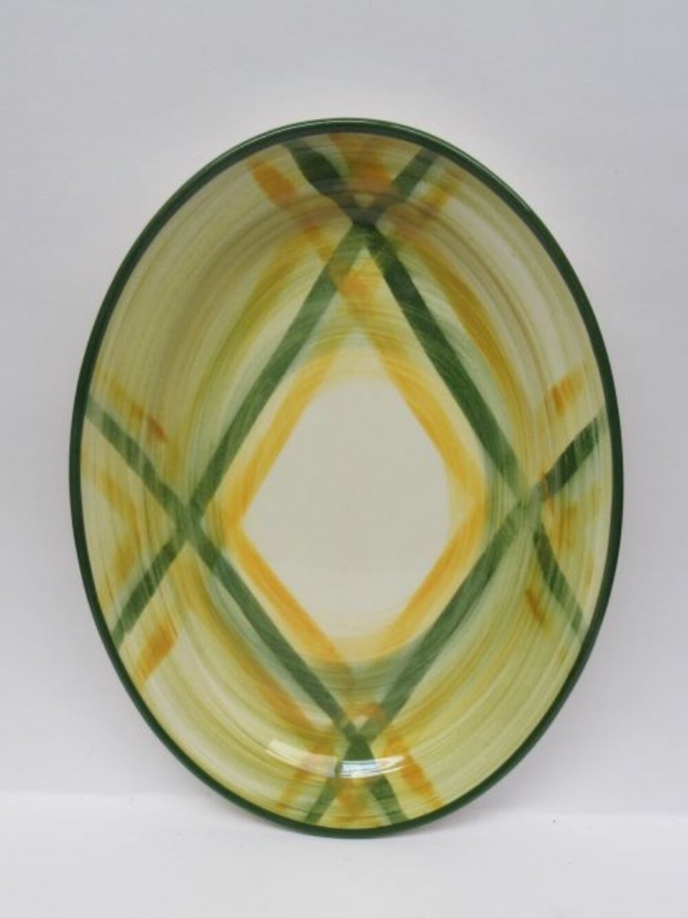 Metlox Vernonware GINGHAM 12 1/2 Inch Oval Serving or Meat Platter, Made In USA